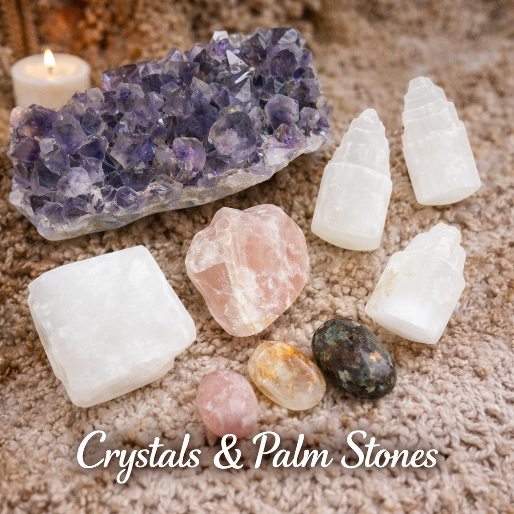 Crystals and Palm Stones