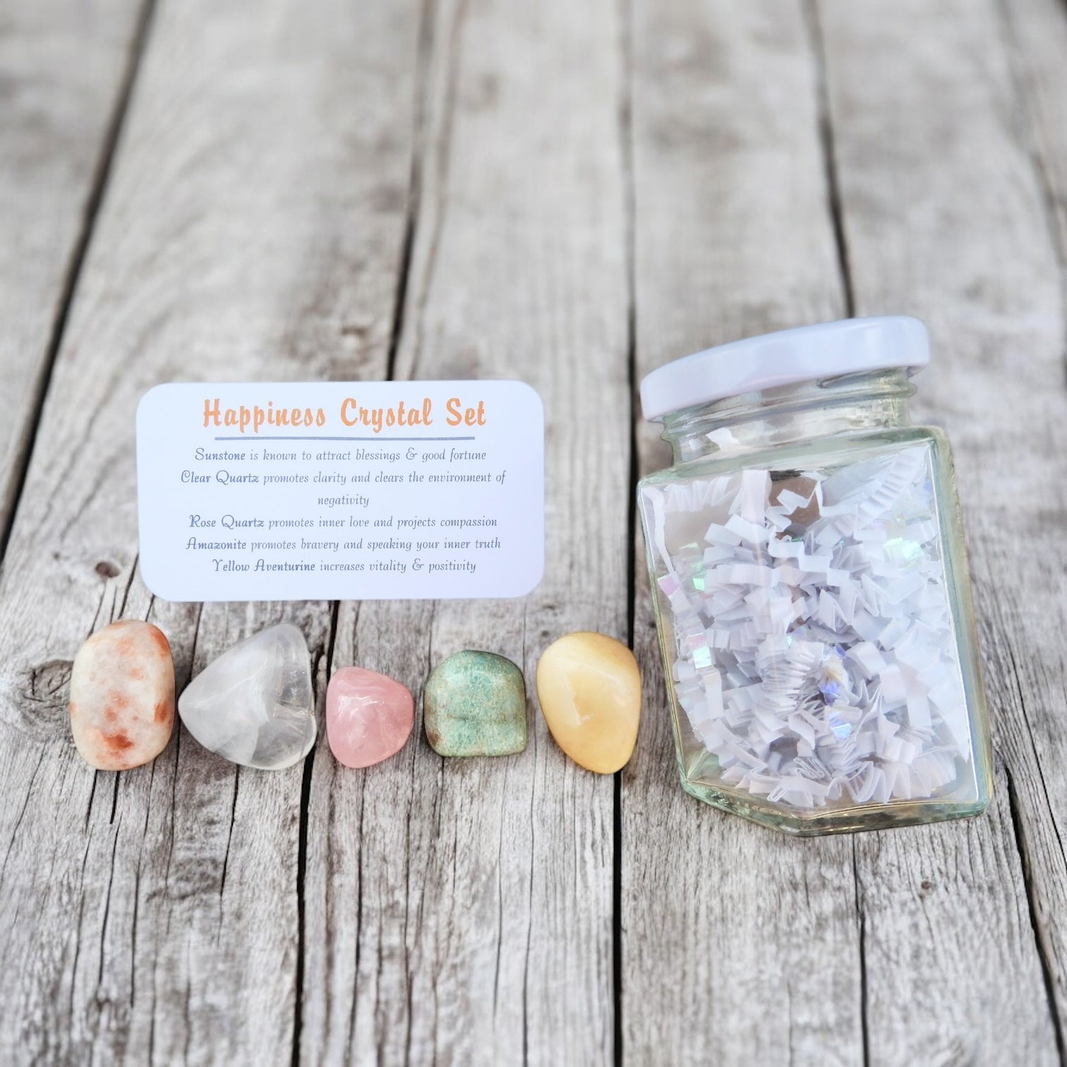 Happiness Crystal Set in Jar