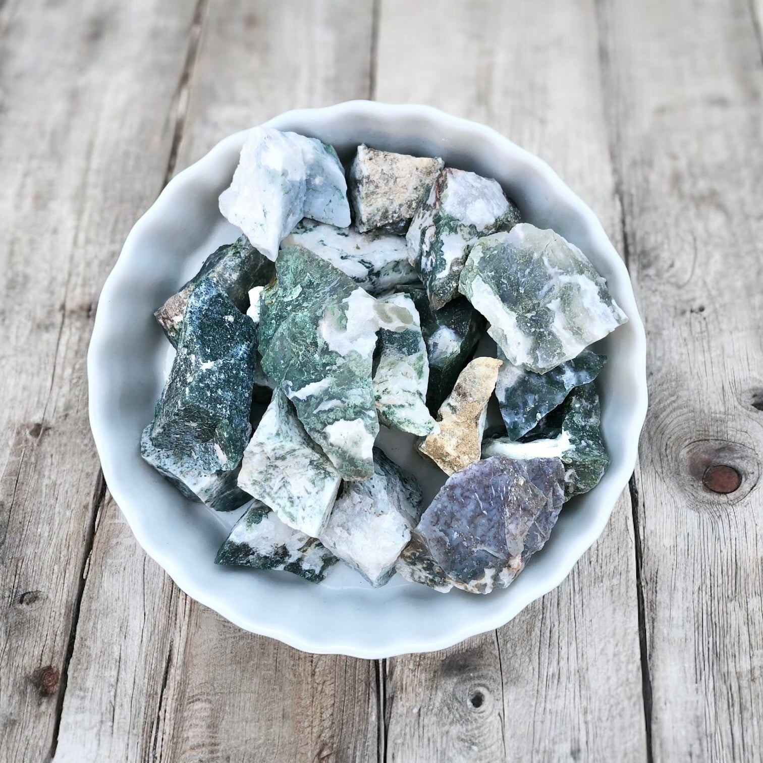 Tree Agate Raw Stones with Card- Stone of Self Esteem & Self Discovery