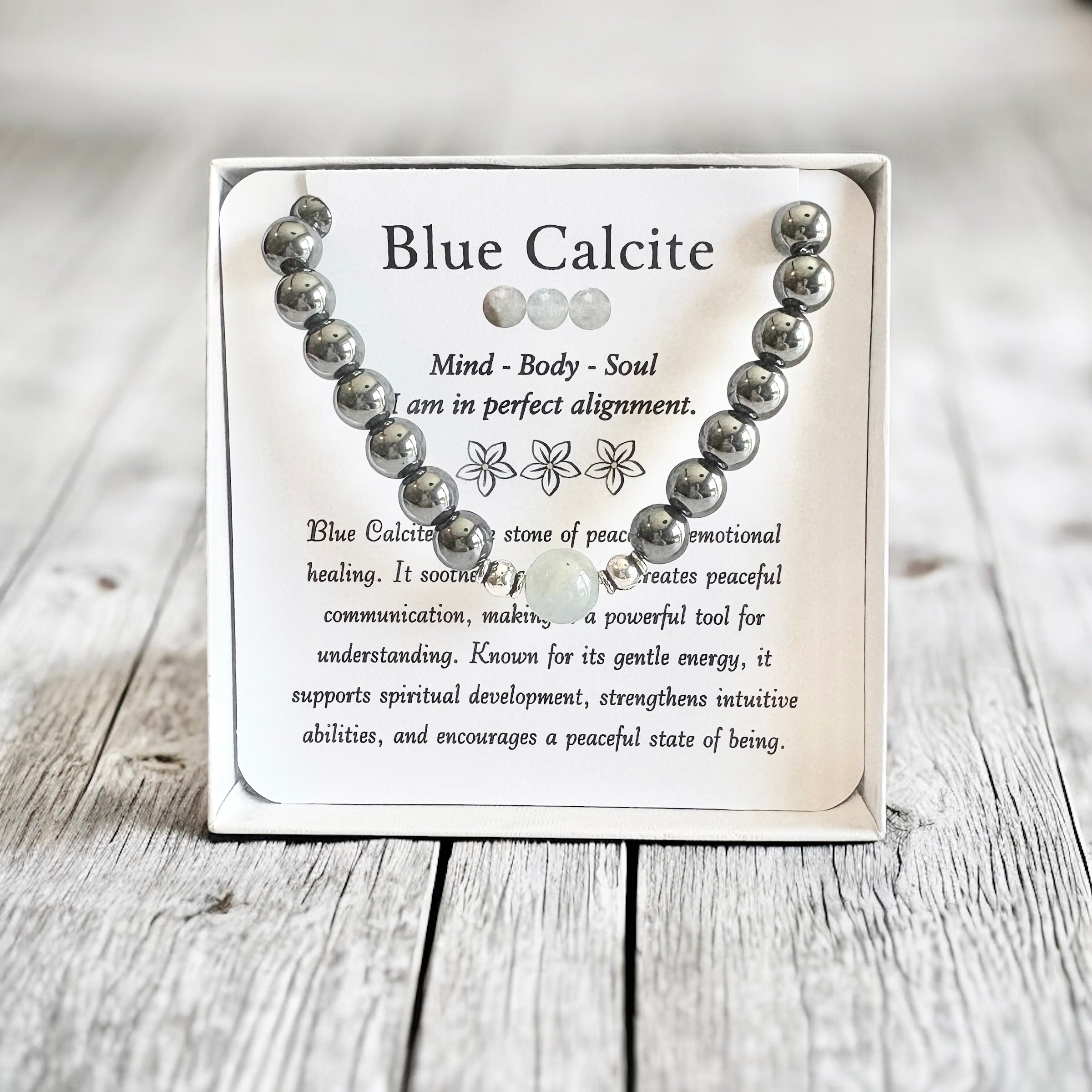 Blue Calcite Men's Bracelet- For Building Trust & Acceptance