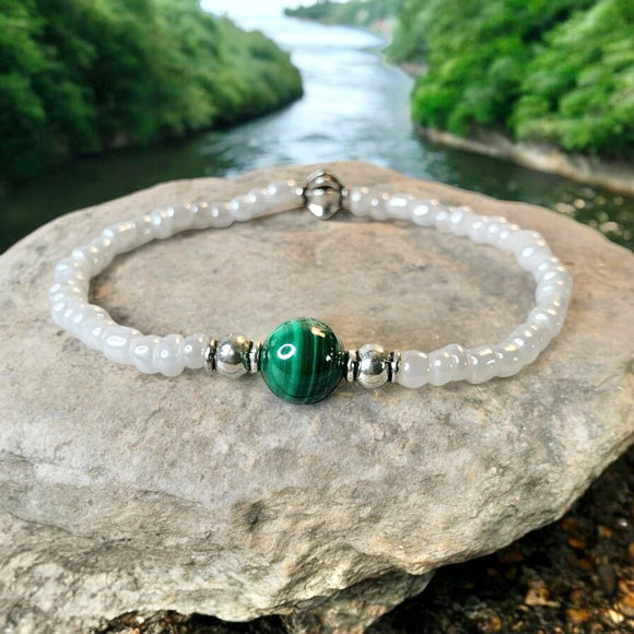 Malachite Bracelet- For Heart Healing & Love - Mindful Intentions