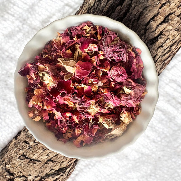 Dried Herb Jars- Rose Buds, Lavender, Palo Santo, Sage for Smudging & Intention Setting - Mindful Intentions