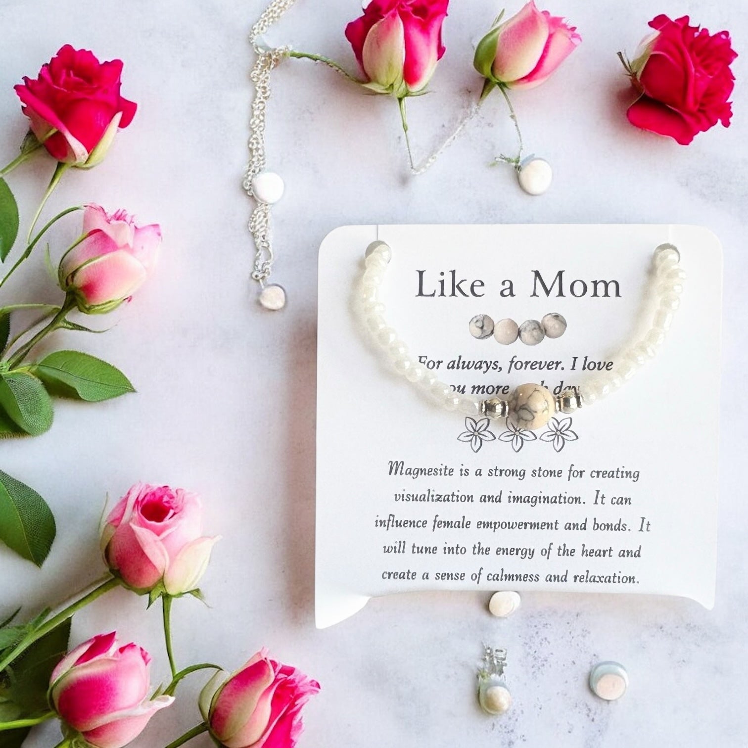 Like a Mom Bracelet- Magnesite Bracelet