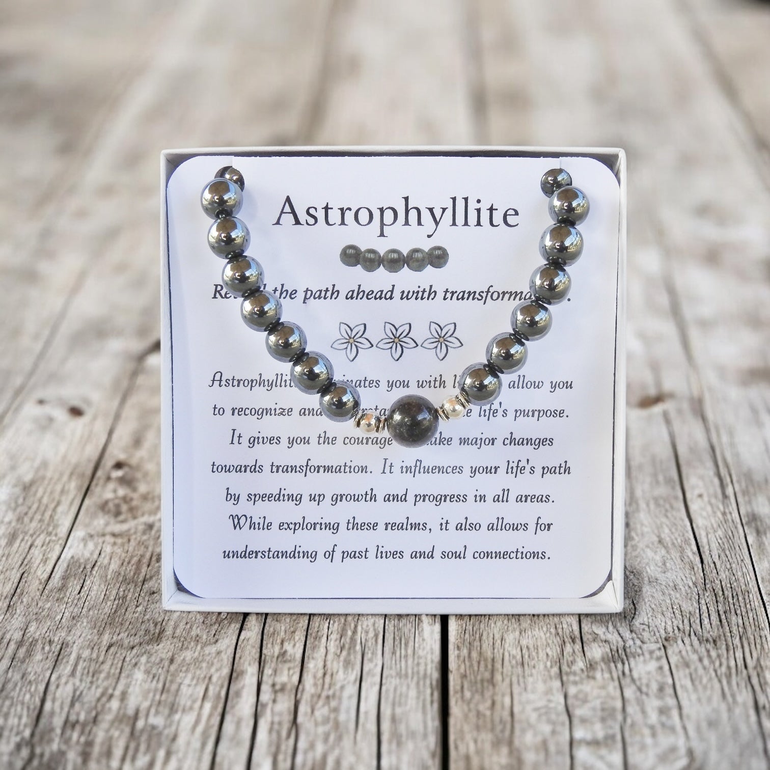 Astrophyllite Men's Bracelet- For Discovering Life Purpose - Mindful Intentions