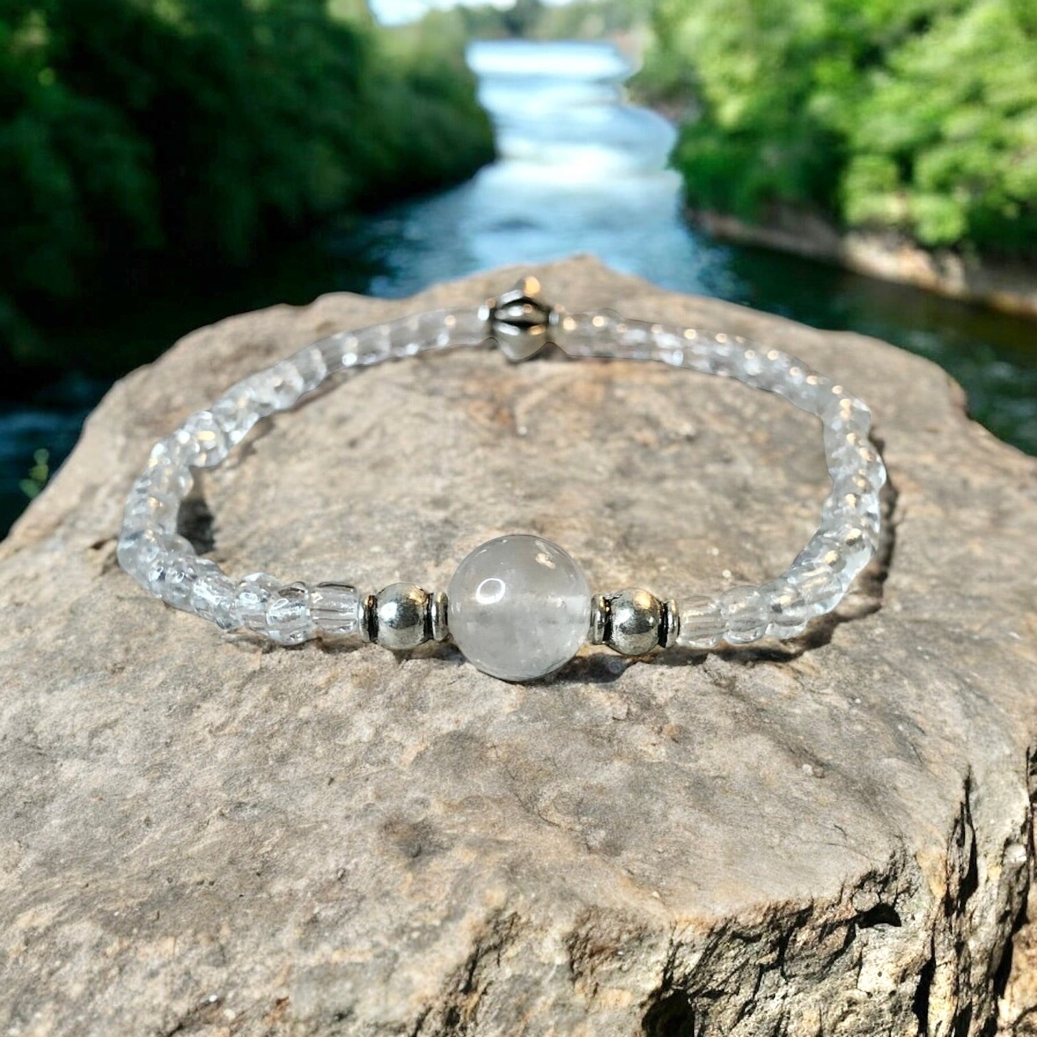 Grey Quartz Bracelet- For Hope & Healing