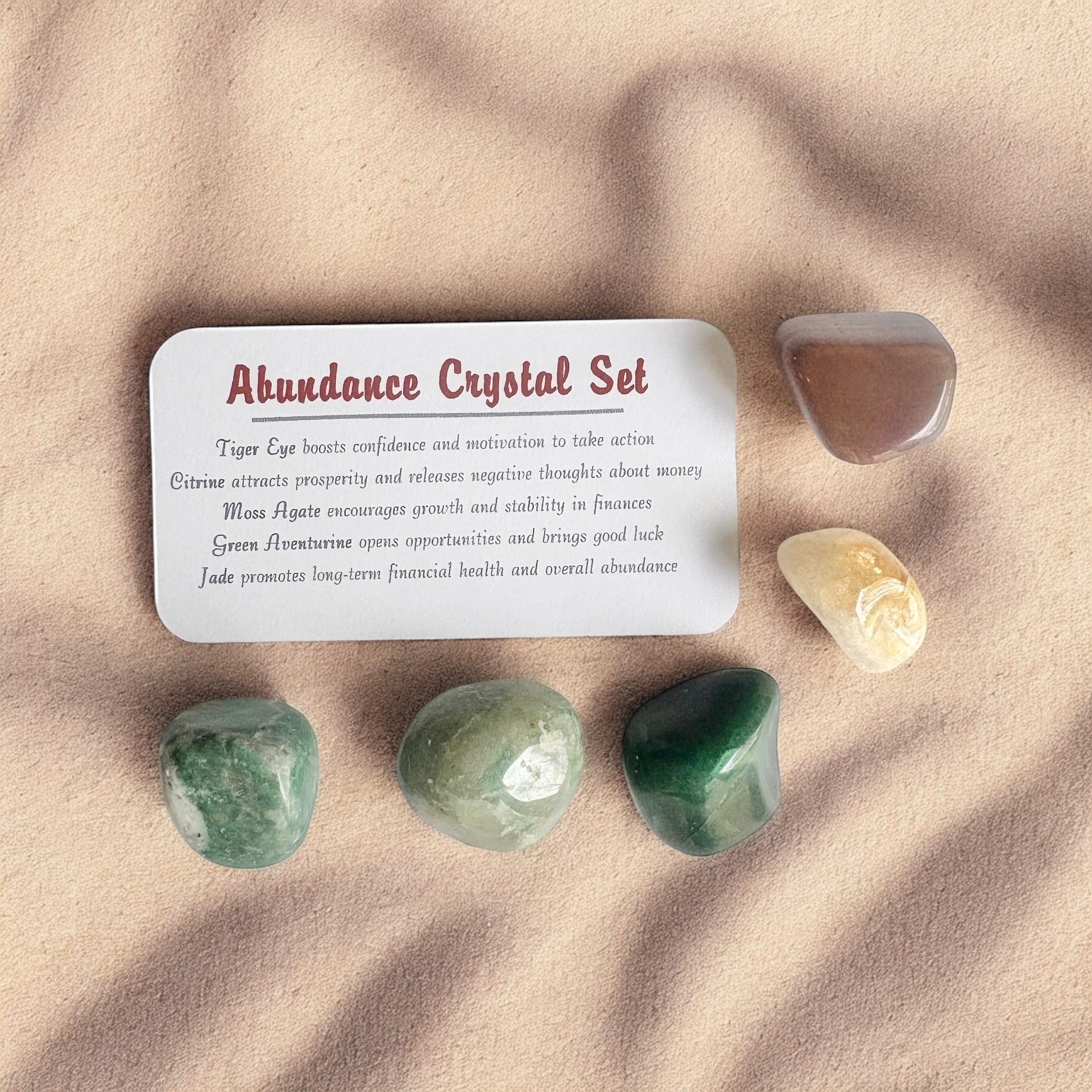 Abundance Crystal Bundle — Anklet, Bracelet & Prosperity Crystal Jar Set