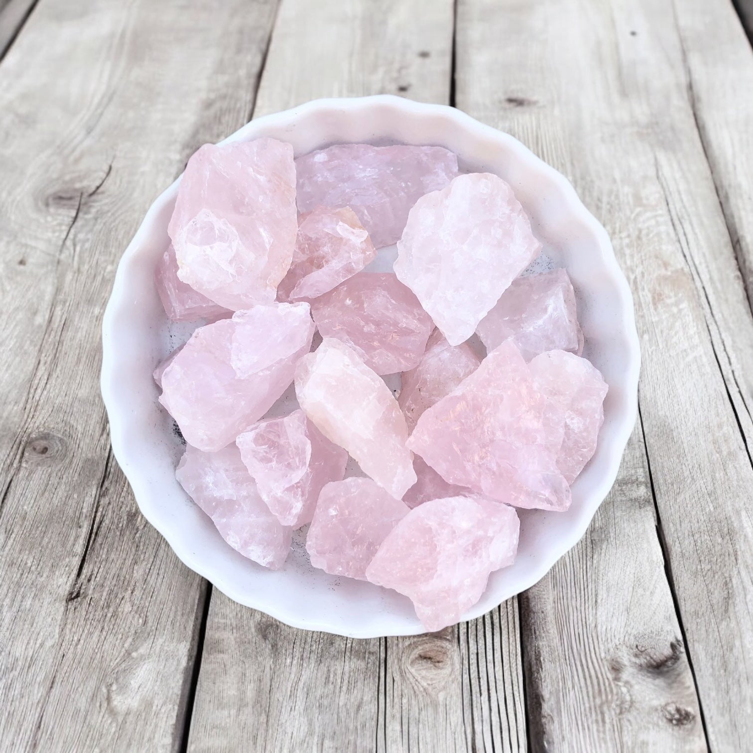 Rose Quartz Raw Stones with Card- Stone of Love, Inner Healing and Self Love