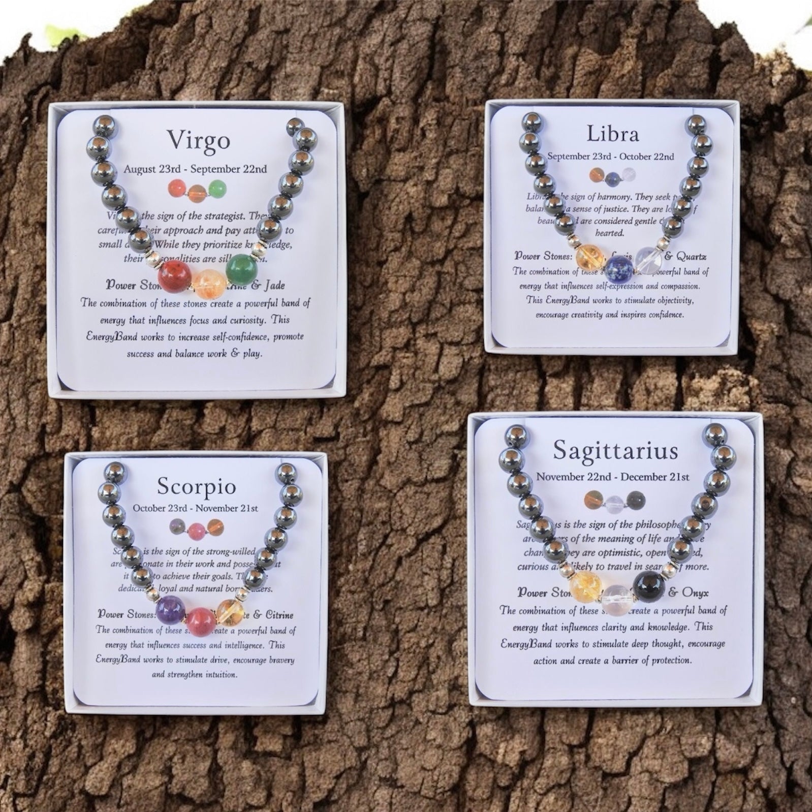 Sun, Moon, & Rising Zodiac Sign Men's Bracelet Set