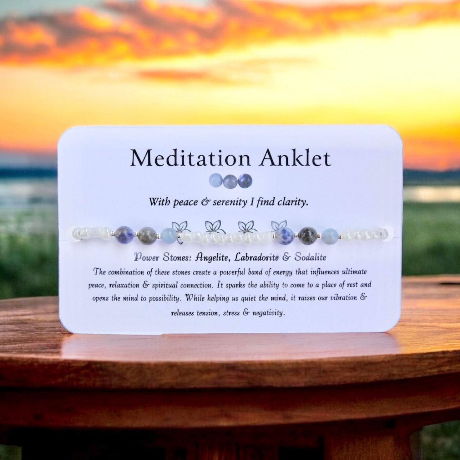Meditation Anklet - Beaded Anklet - Mindful Intentions