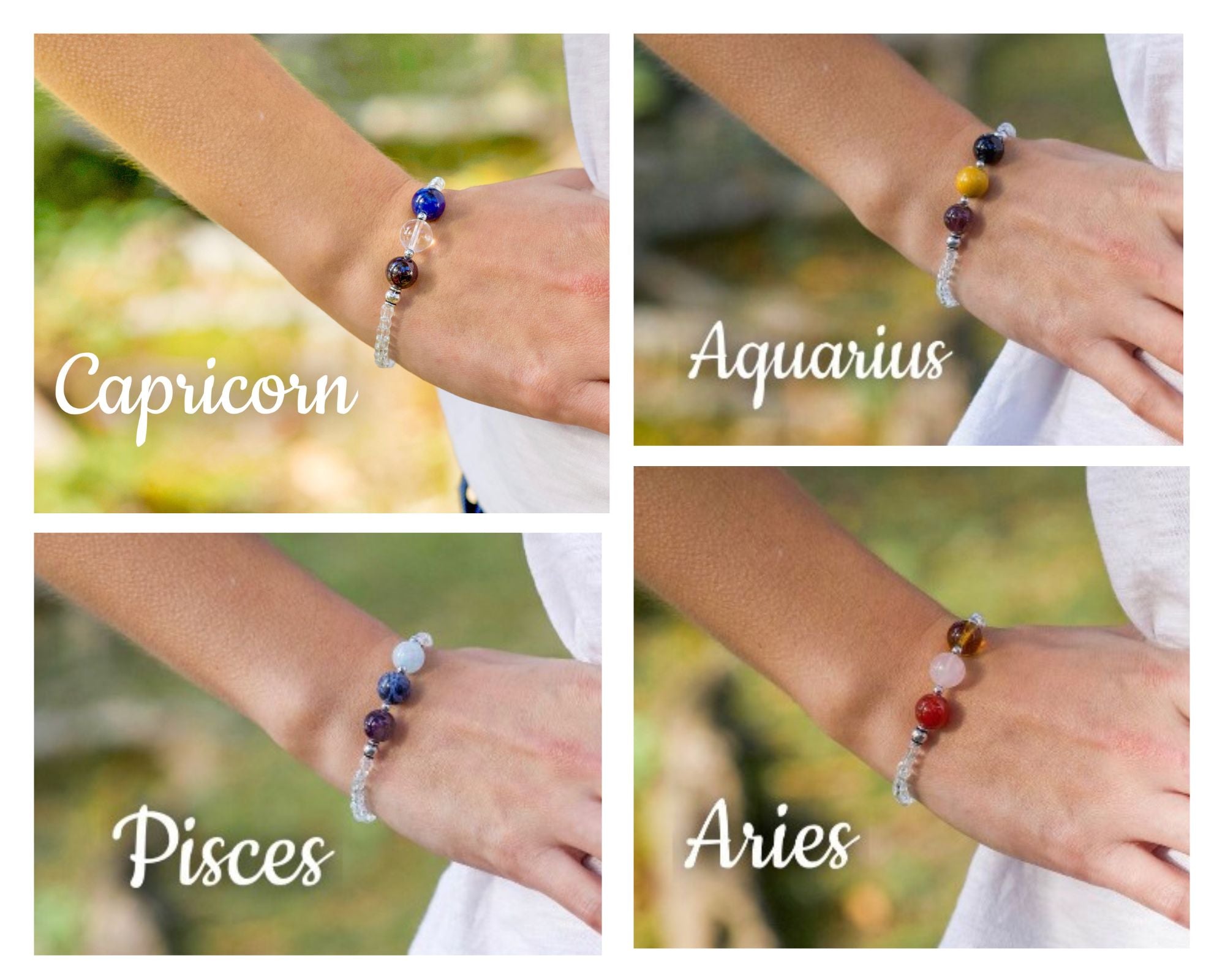 Sun, Moon, & Rising Zodiac Sign Bracelet Set