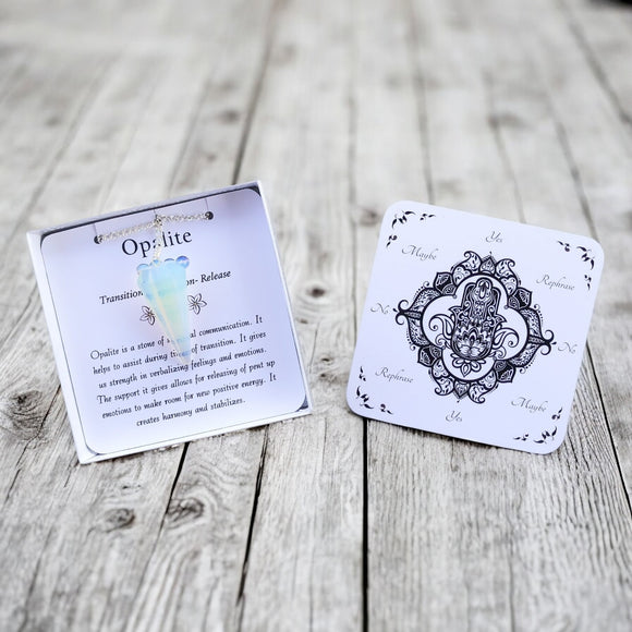 Opalite Pendulum with Pendulum Board & Instructions