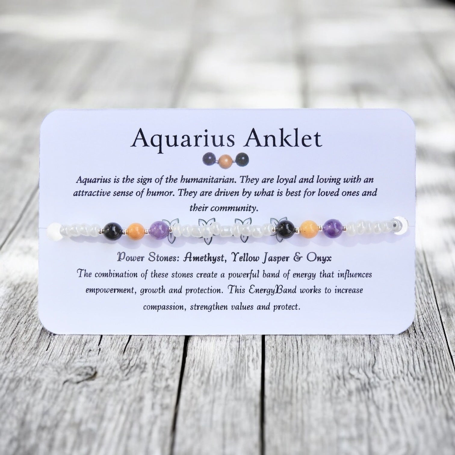 Aquarius Zodiac Anklet - Beaded Anklet - Mindful Intentions