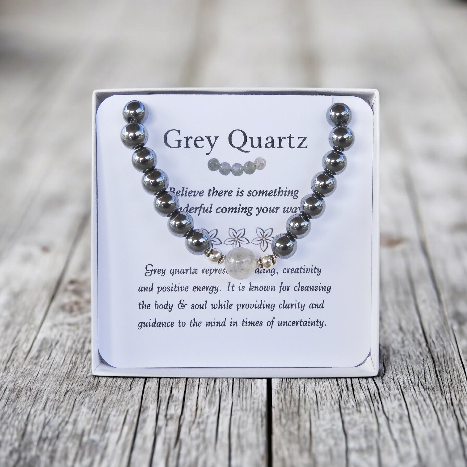 Grey Quartz Bracelet- For Hope & Healing