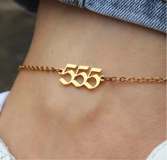 555 Angel Number Anklet- For Change & Transformation