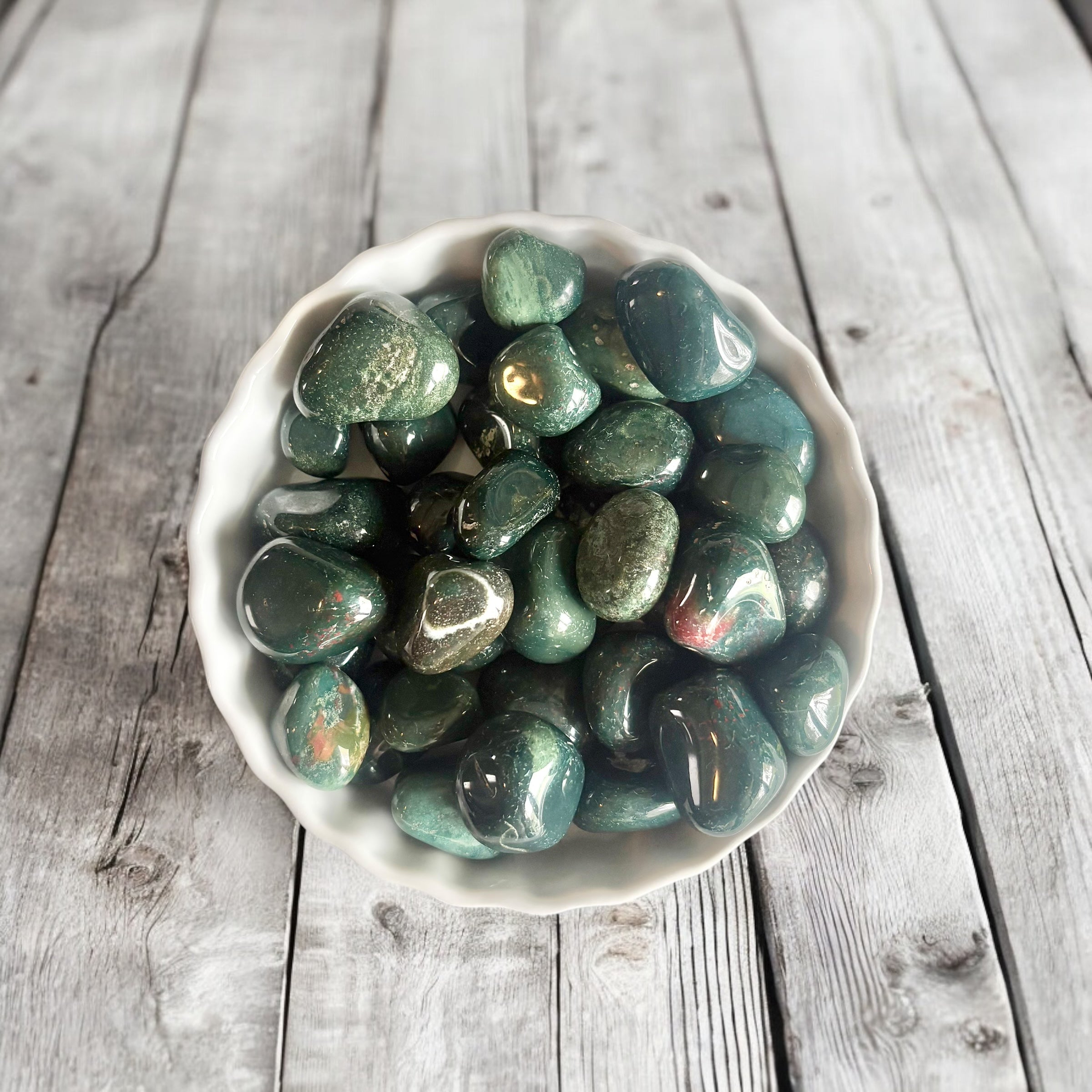 Bloodstone Tumbled Stones with Card- Stone of Immune Support & Energy Protection