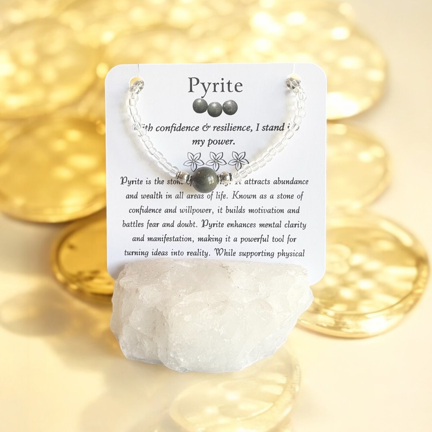 Pyrite Bracelet- For Abundance, Prosperity, & Achieving Goals