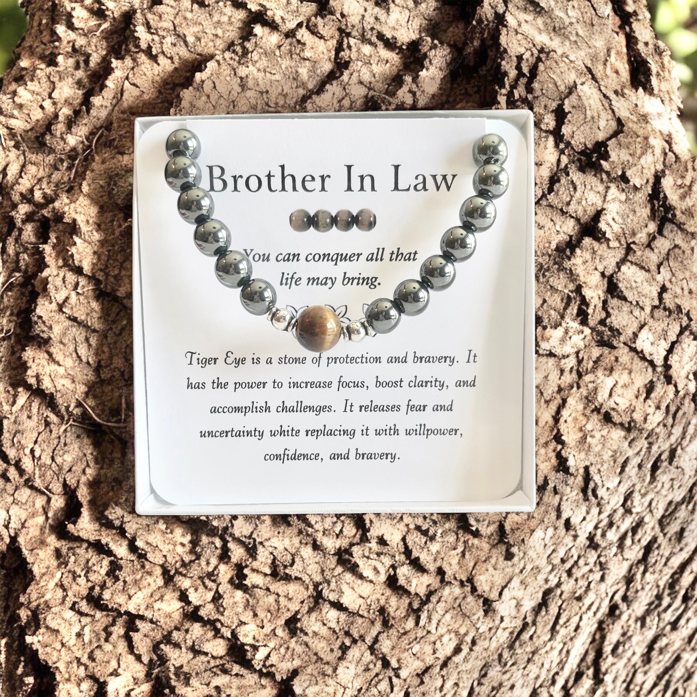 Brother in Law Bracelet- Men's Tiger Eye Bracelet - Mindful Intentions