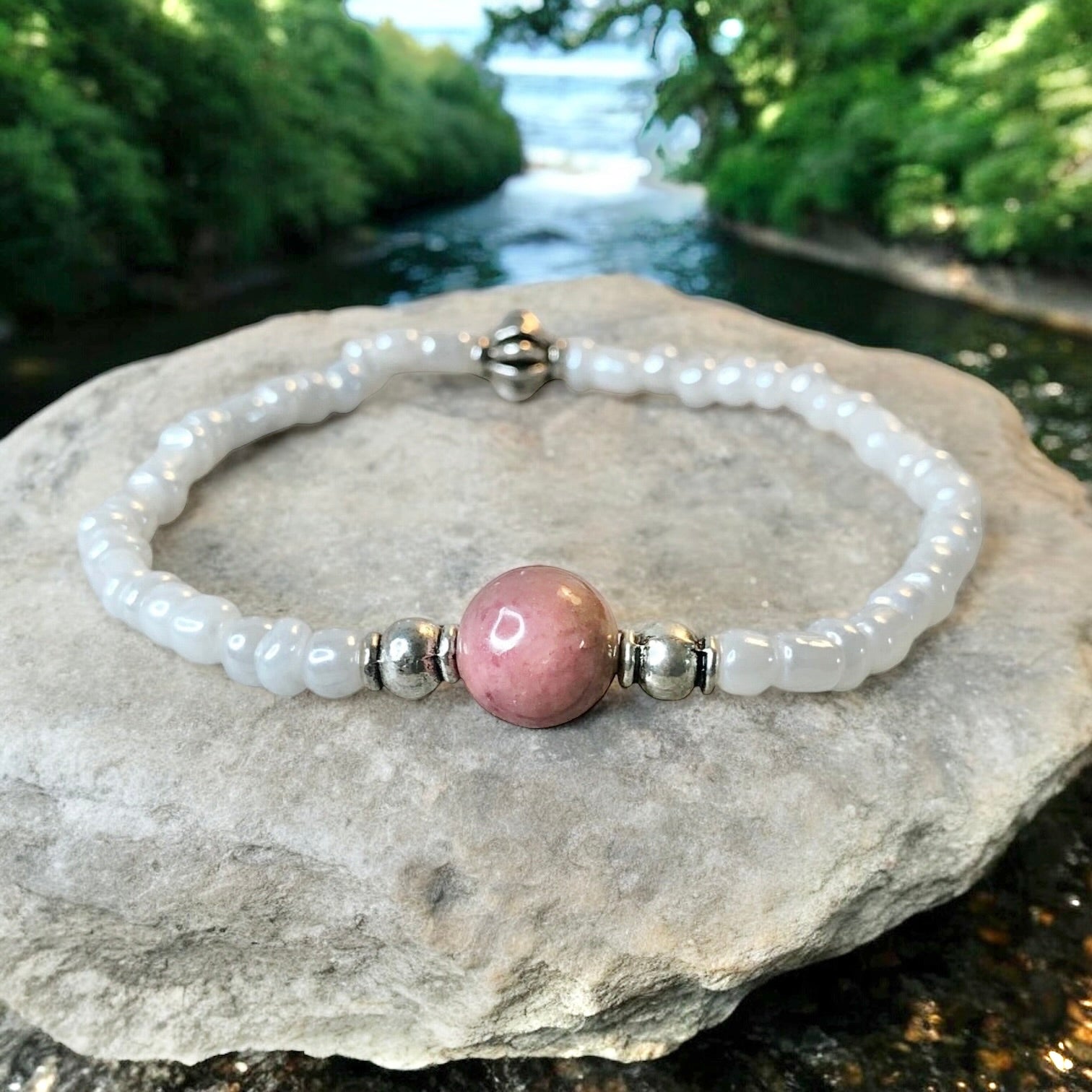 Rhodonite Bracelet- For New Beginnings, Past Love Healing, & New Love