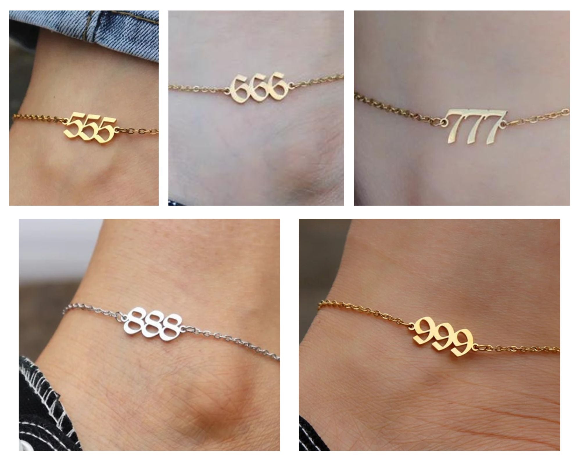 555 Angel Number Anklet- For Change & Transformation