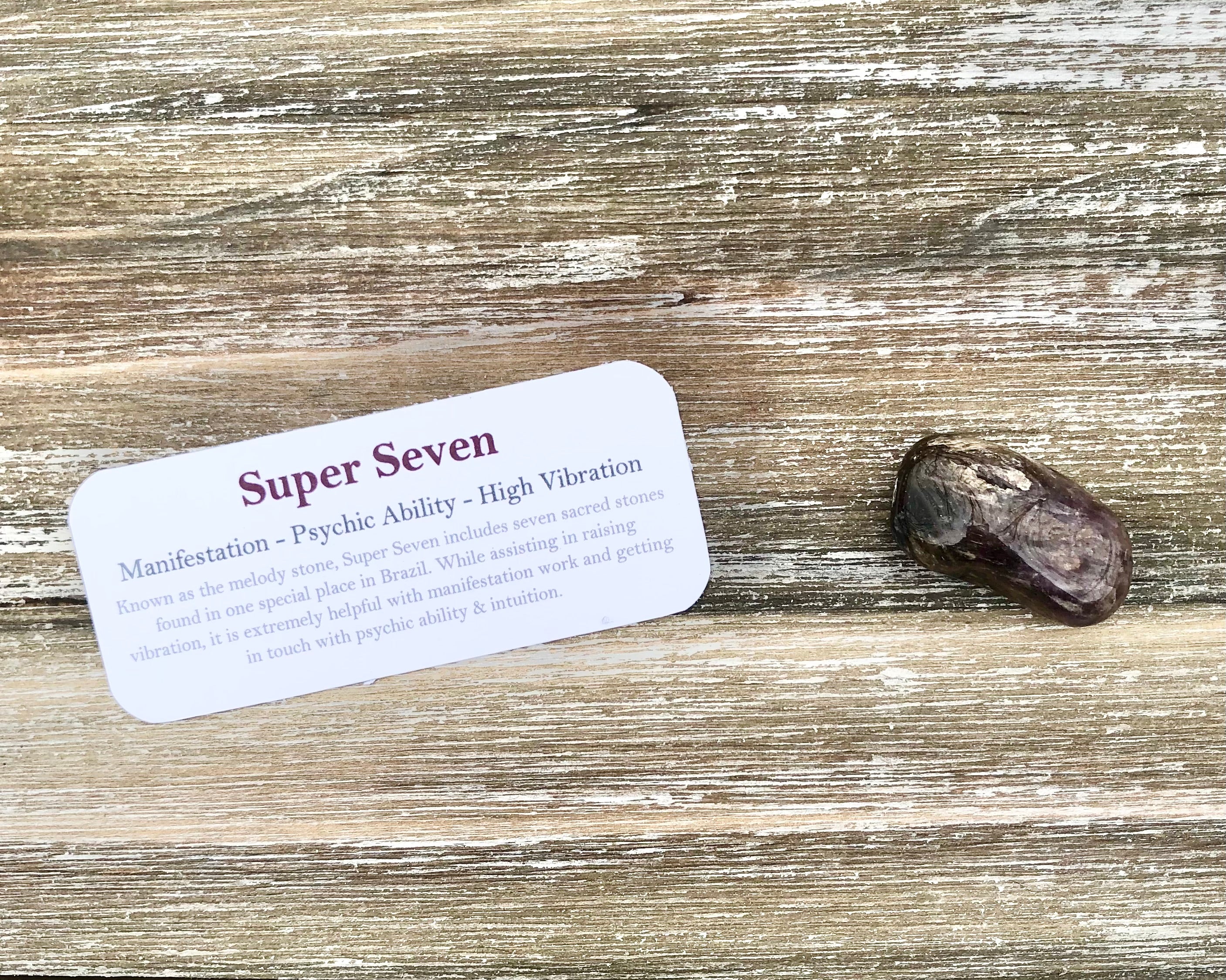 Super Seven Stones with Card- Stone of Manifestation & Raising Vibration
