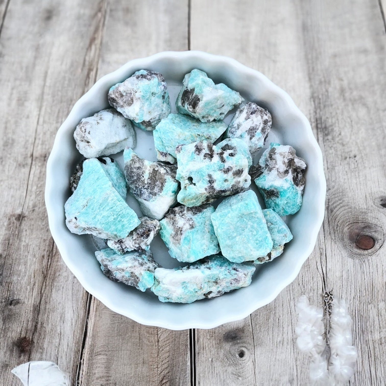 Amazonite Raw Stones with Card- Stone of Courage & Self Expression