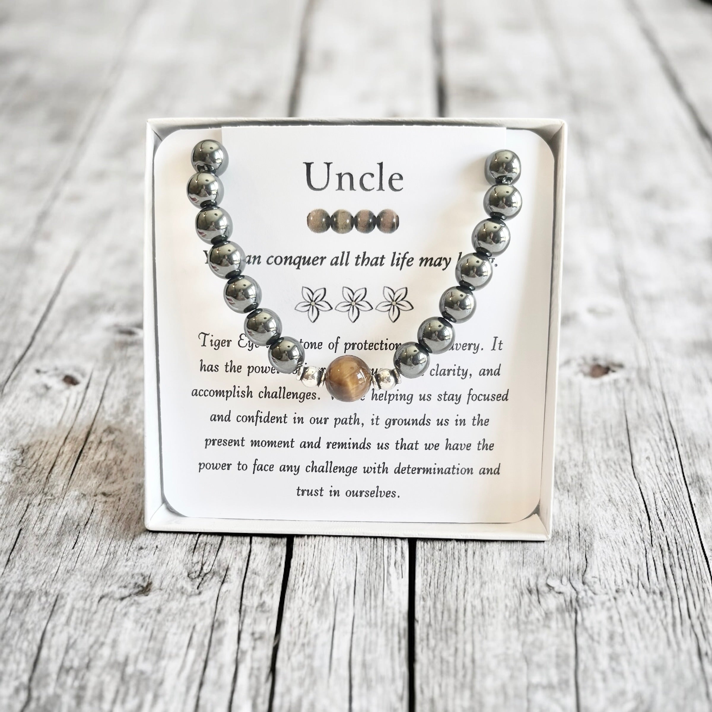 Uncle Bracelet- Men's Tiger Eye Bracelet - Mindful Intentions