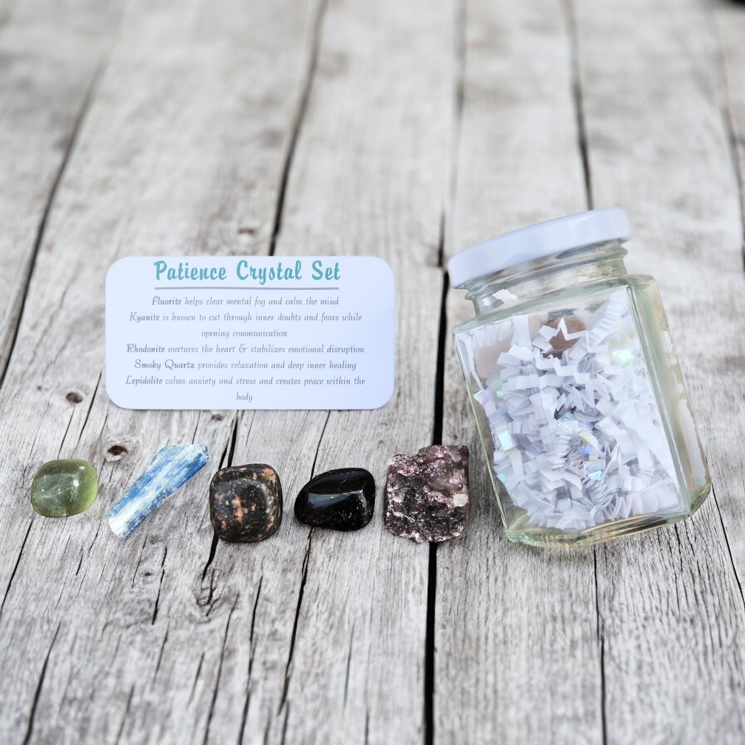 Patience Crystal Set in Jar