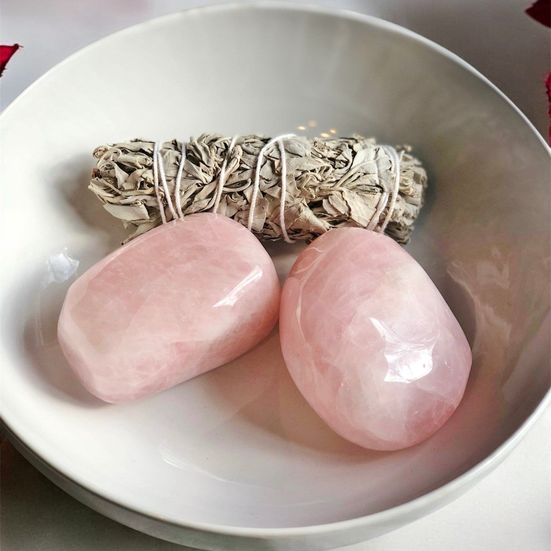 Rose Quartz Palm Stone for Love & Heart Support - Mindful Intentions