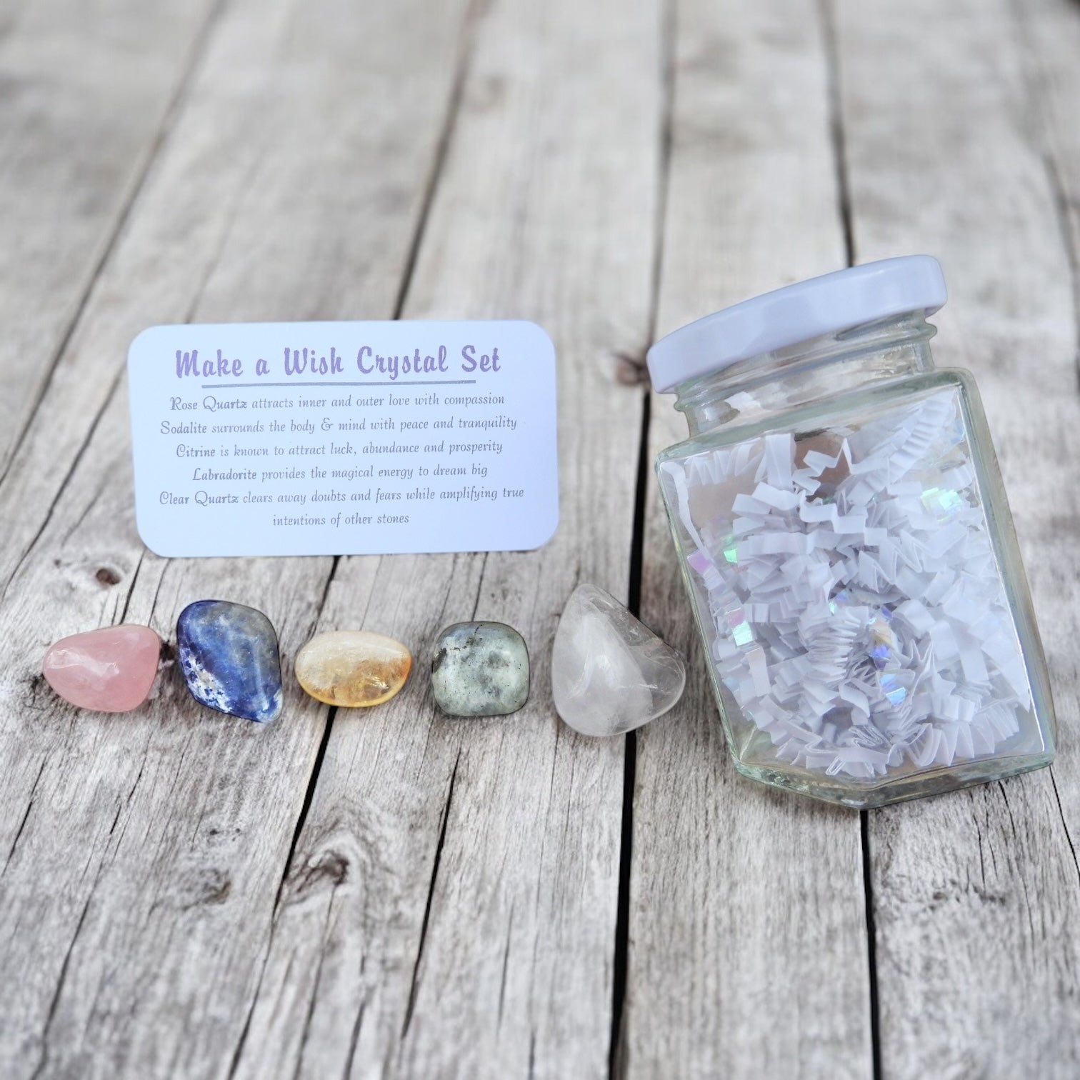 Make a Wish Crystal Set in Jar