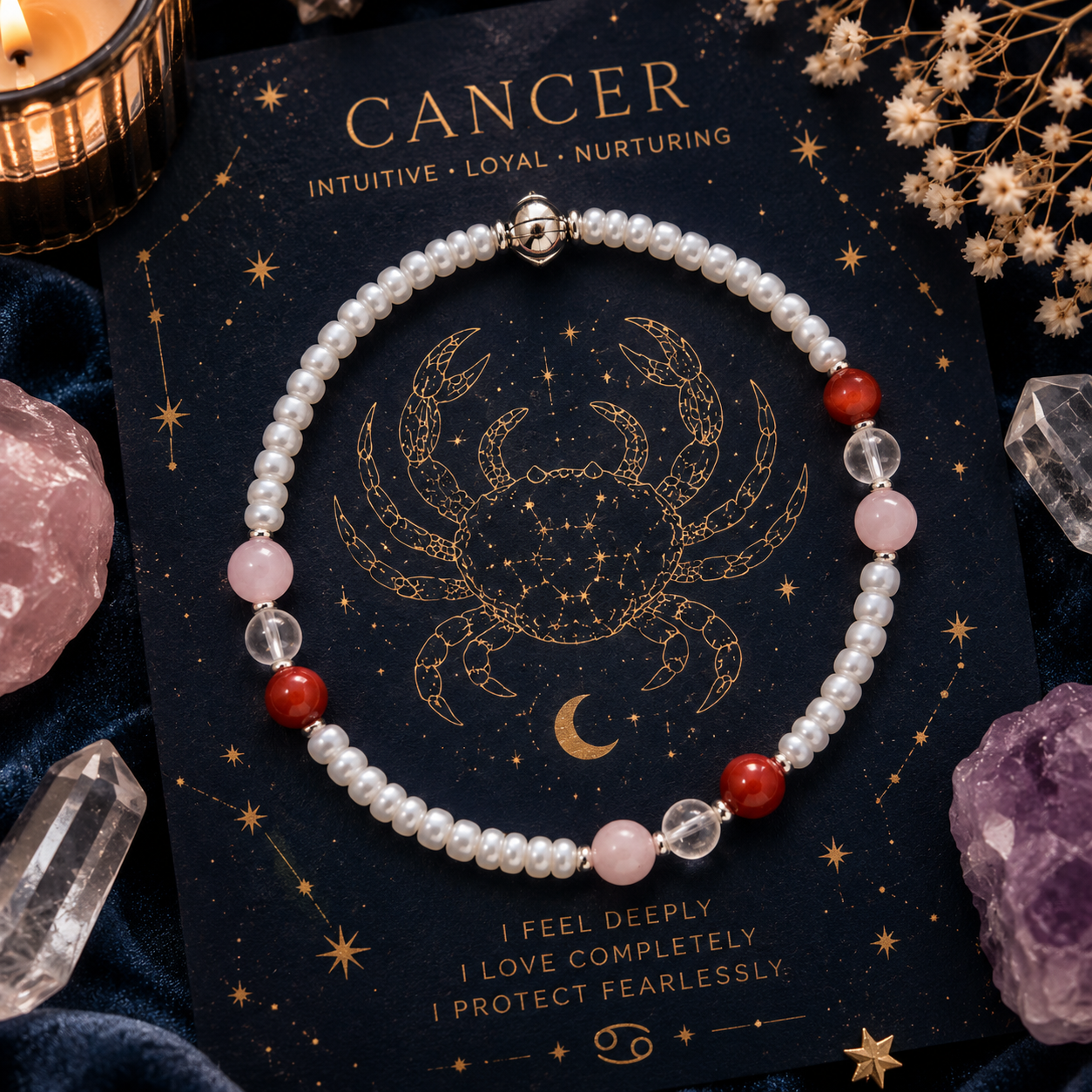 Cancer Zodiac Anklet- Beaded Anklet