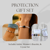 Protection Crystal Bundle — Anklet, Bracelet & Crystal Jar Set