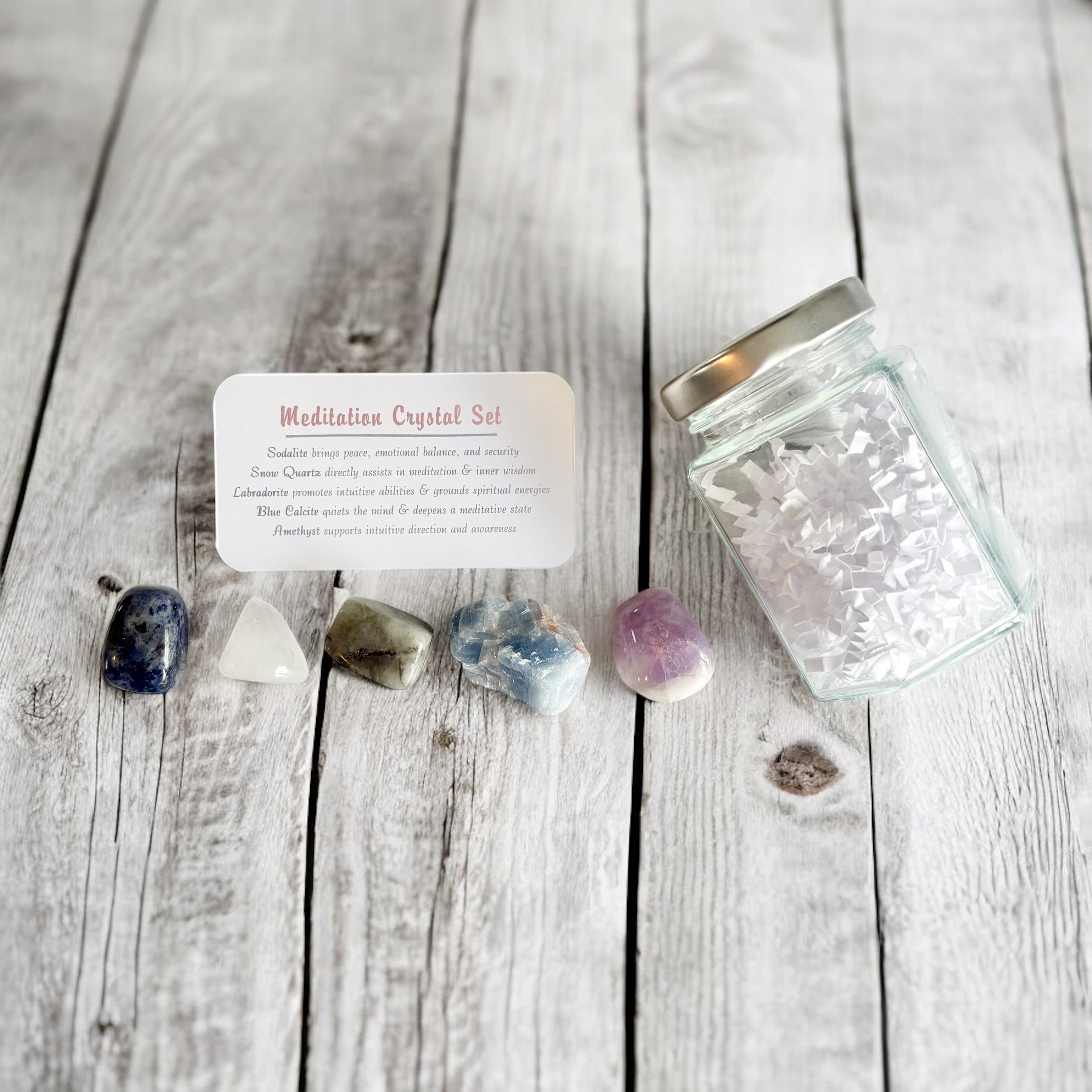 Meditation Crystal Set in Jar
