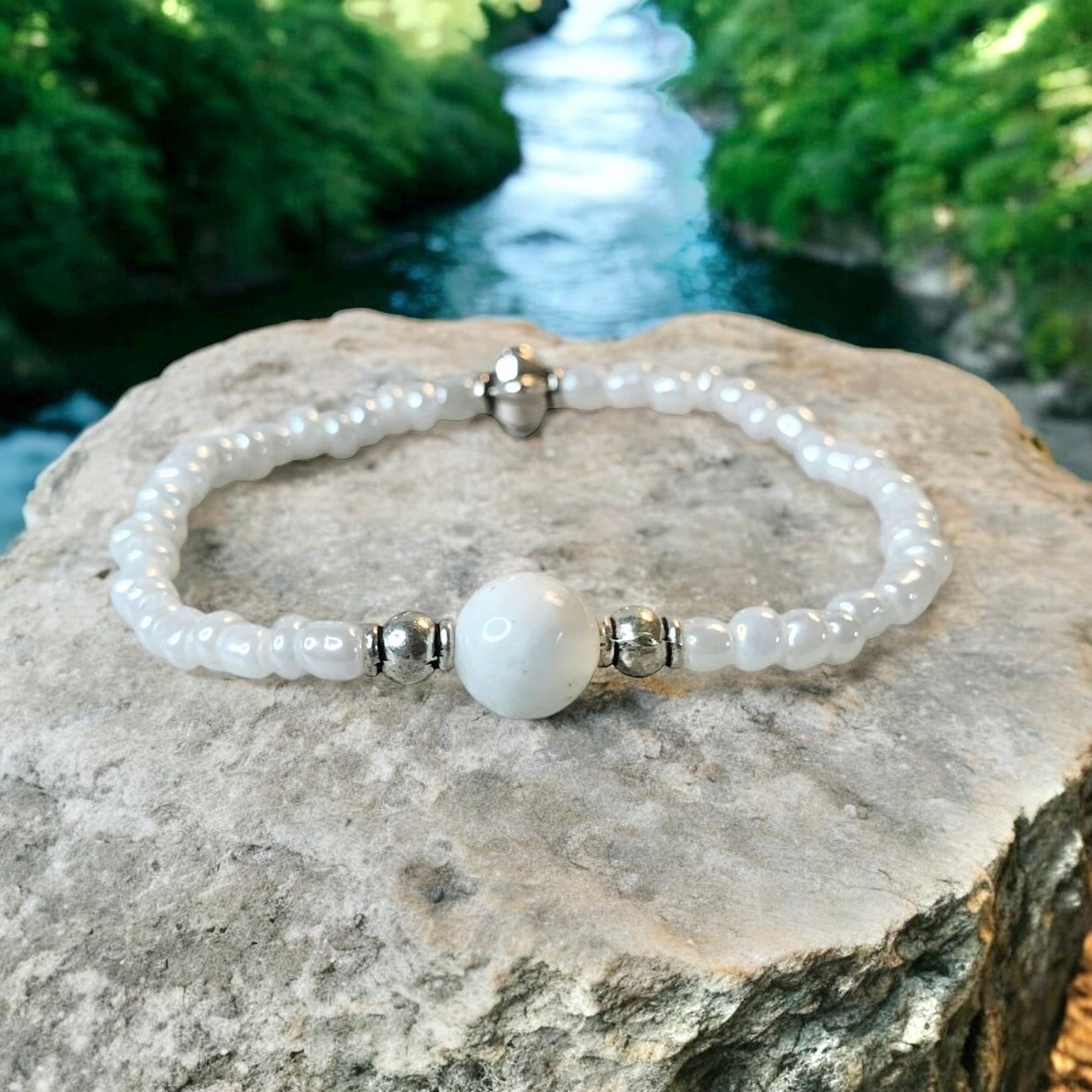 Rainbow Moonstone Bracelet- For New Beginnings & Feminine Energy