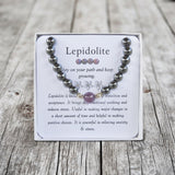 Lepidolite Bracelet for Men- For Emotional Soothing During Transition - Mindful Intentions