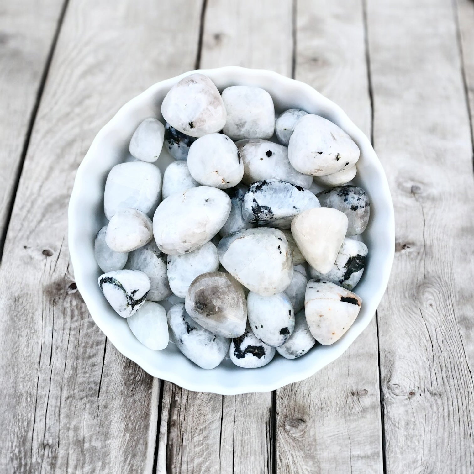 Rainbow Moonstone Tumbled Stones with Card- The Stone of Intuition and New Beginnings