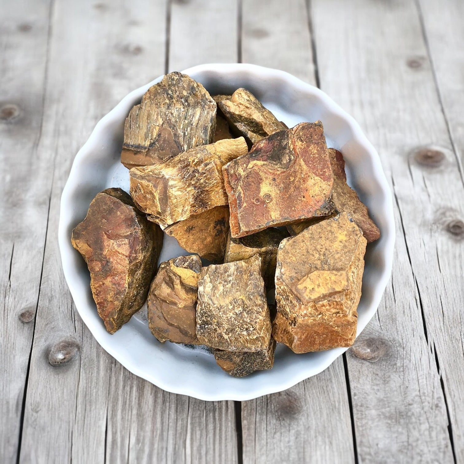 Tiger Eye Raw Stones with Card- Stone of Bravery, Protection & Confidence