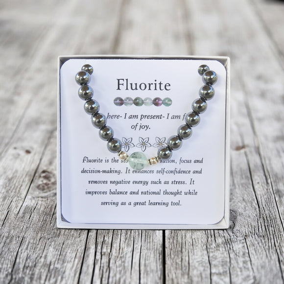 Fluorite Men's Bracelet- For Focus & Anxiety Relief - Mindful Intentions