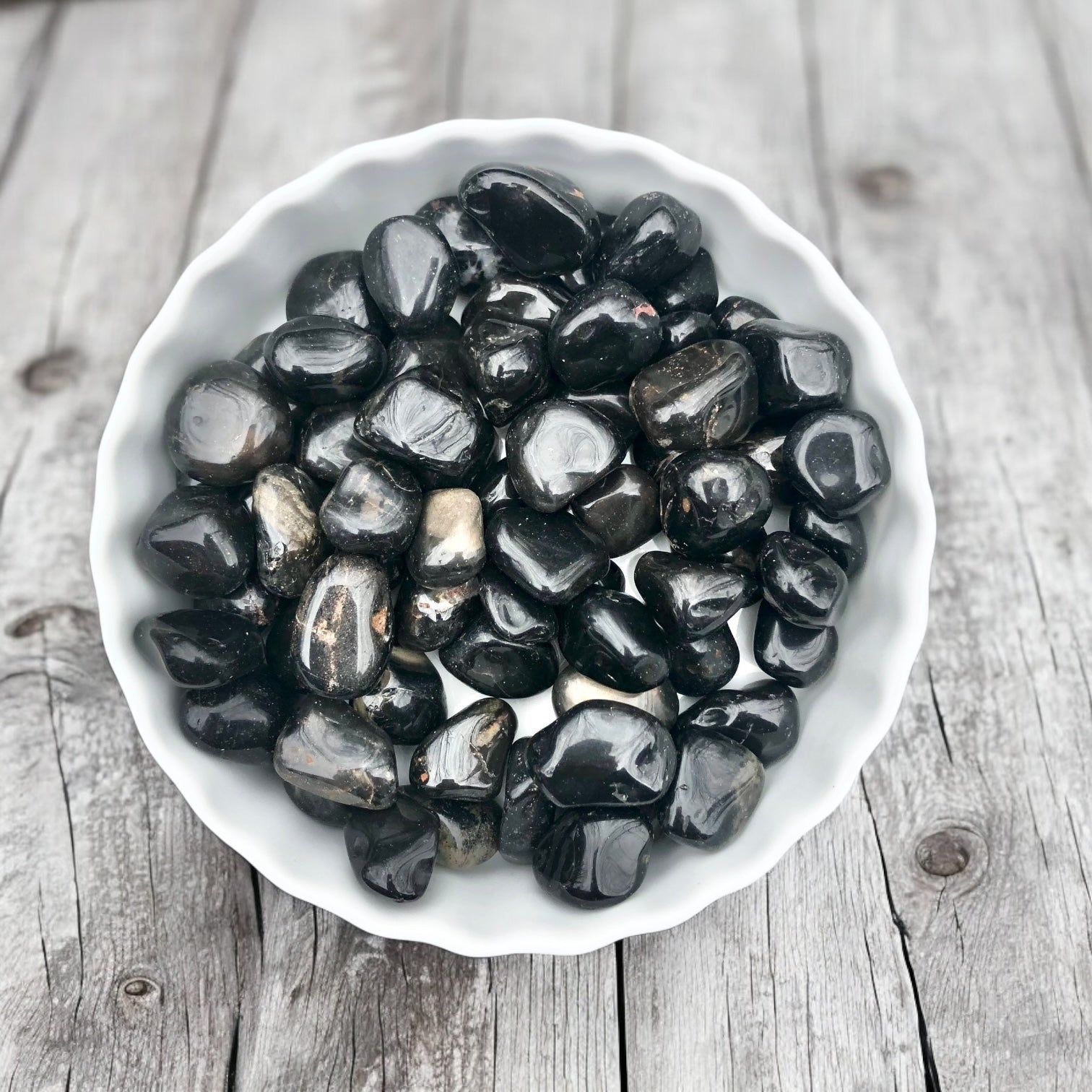 Onyx Tumbled Stones with Card- Stone of Protection and Grounding