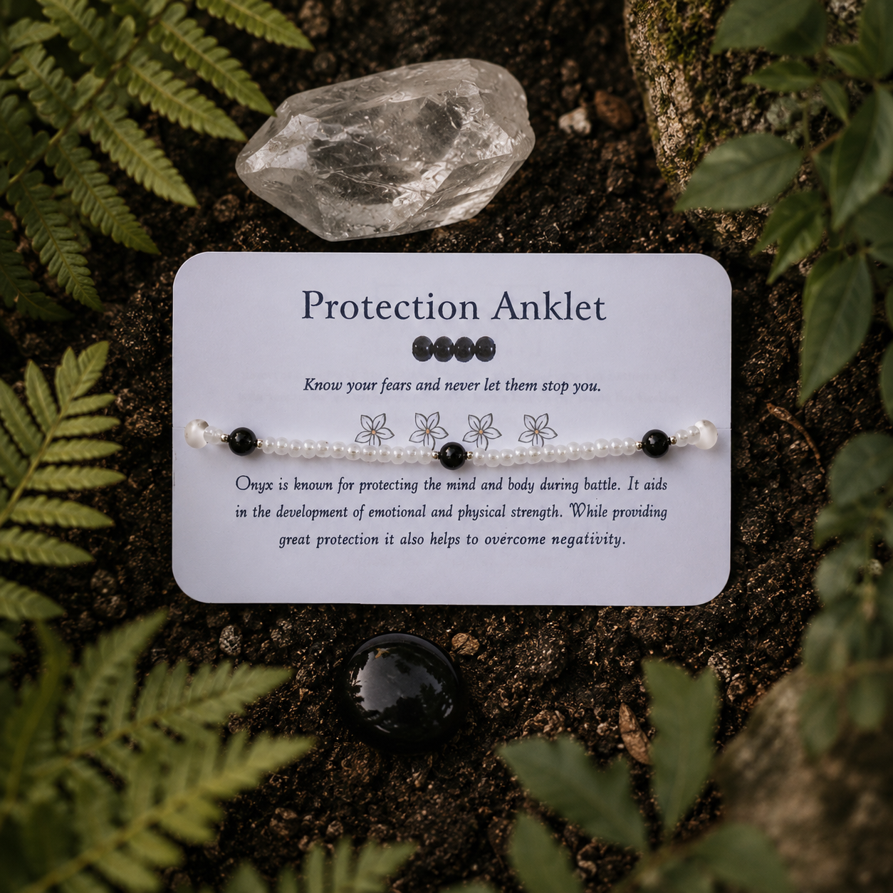 Protection Anklet - Onyx Beaded Anklet