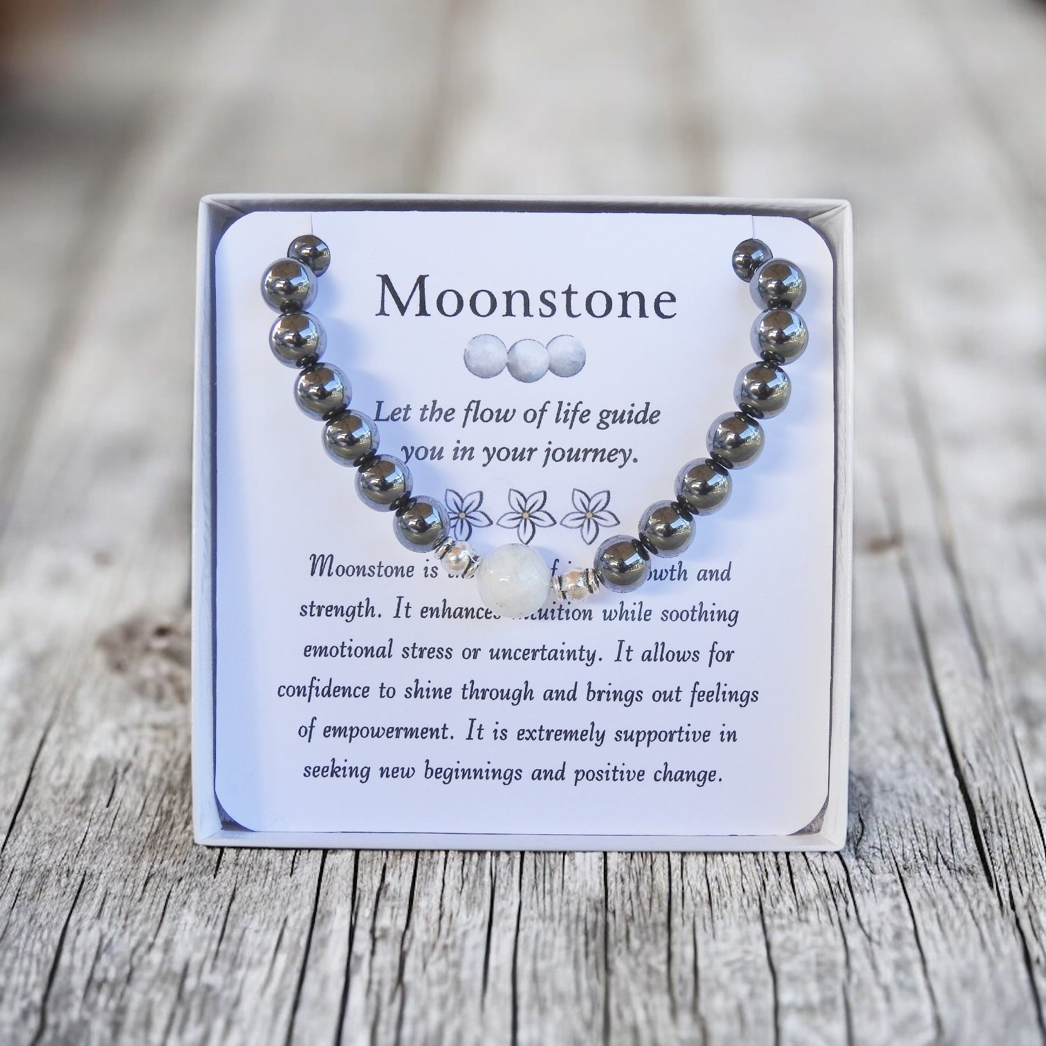 Rainbow Moonstone Bracelet for Inner Wisdom & New Beginnings