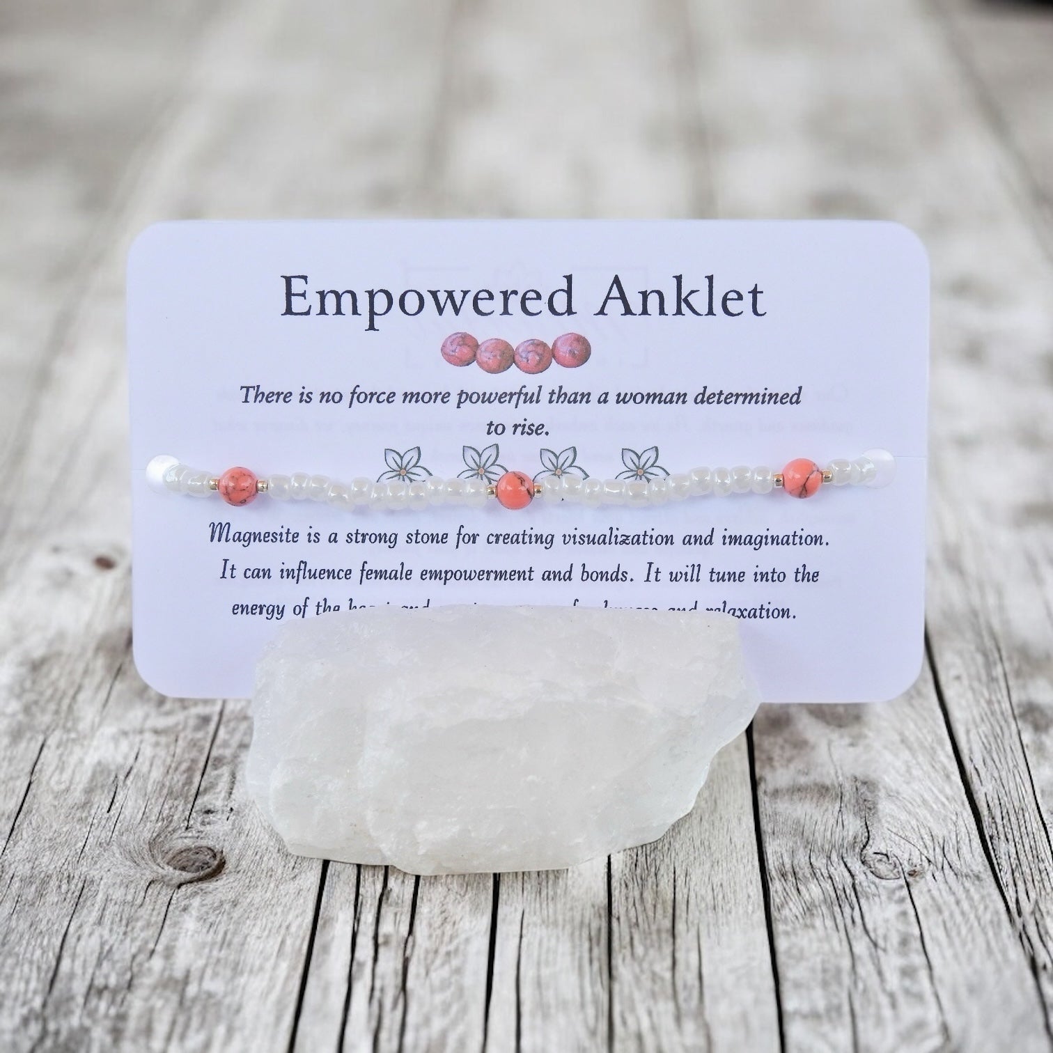 Empowered Anklet - Magnesite Beaded Anklet