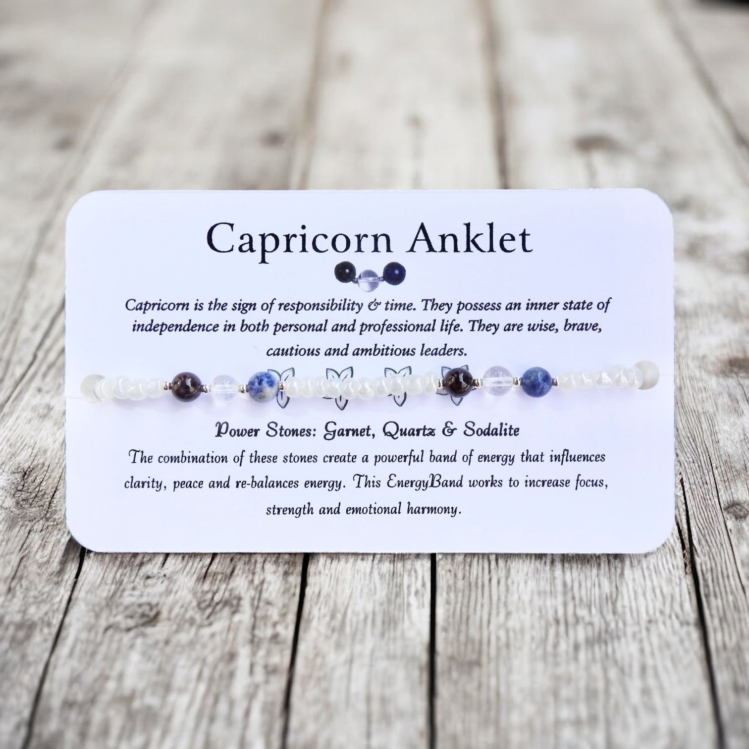 Capricorn Anklet - Zodiac Beaded Anklet - Mindful Intentions