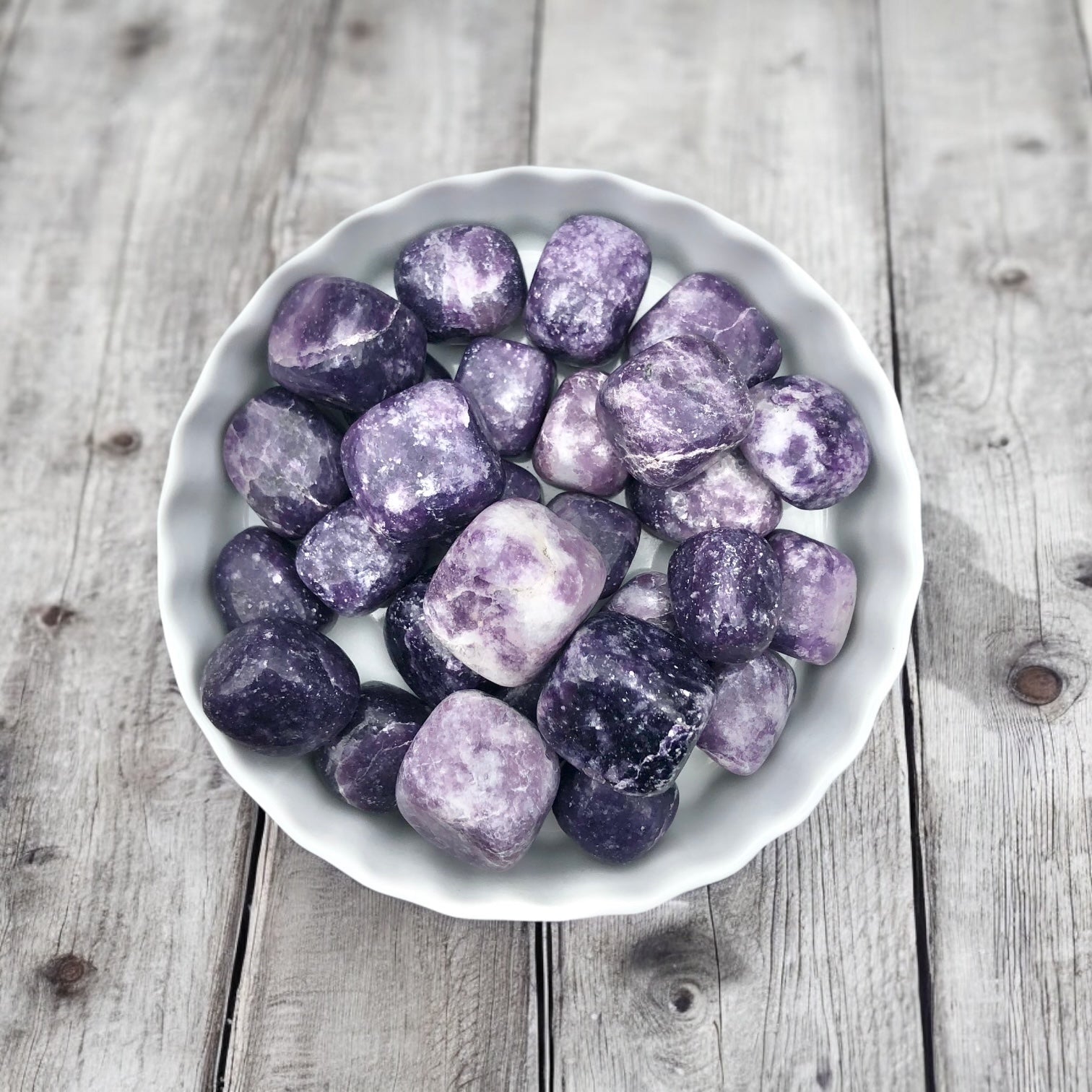 Lepidolite Tumbled Stones with Card- Stone to Relieve Anxiety, Worry and Stress