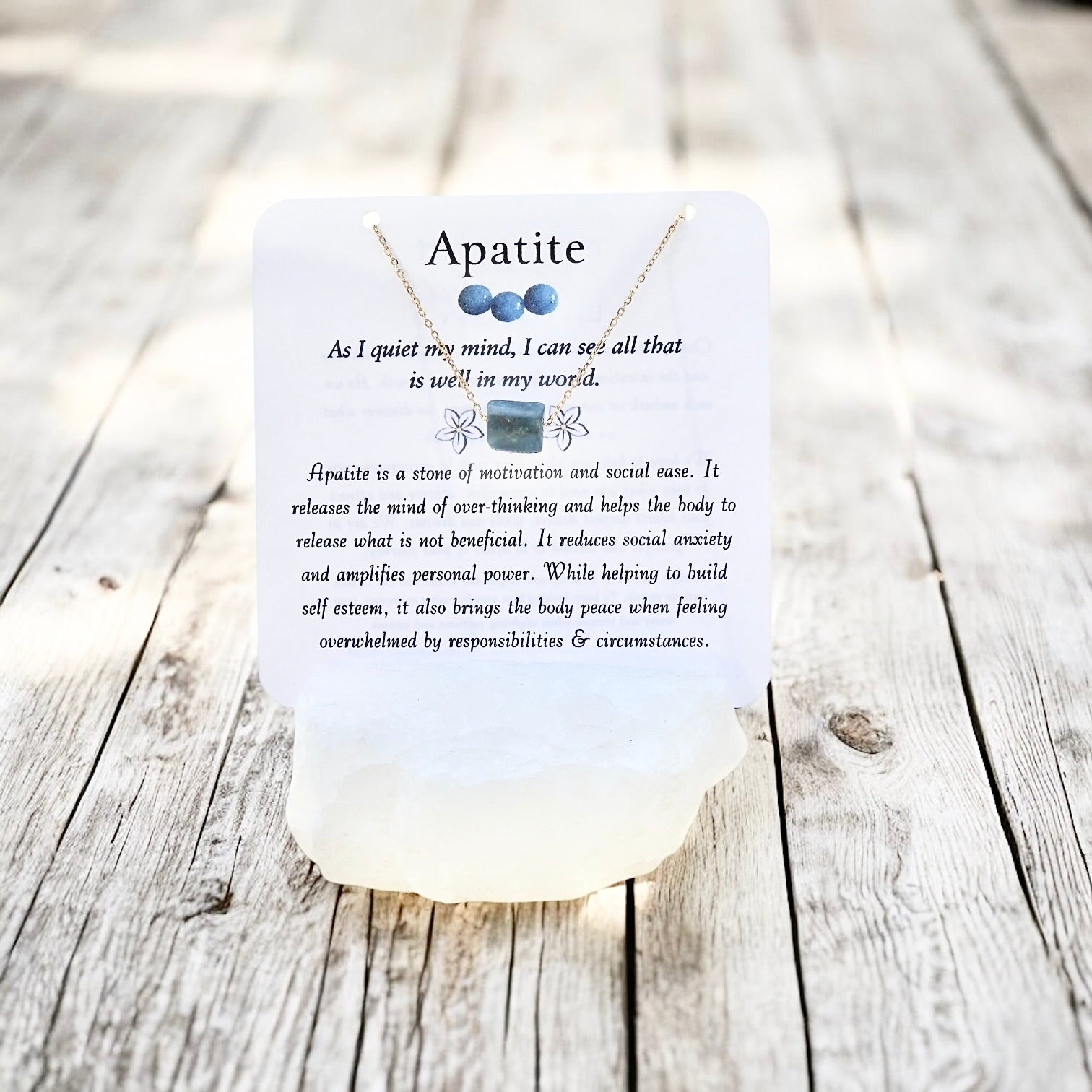 Apatite Necklace- Stone of Motivation and Self Esteem
