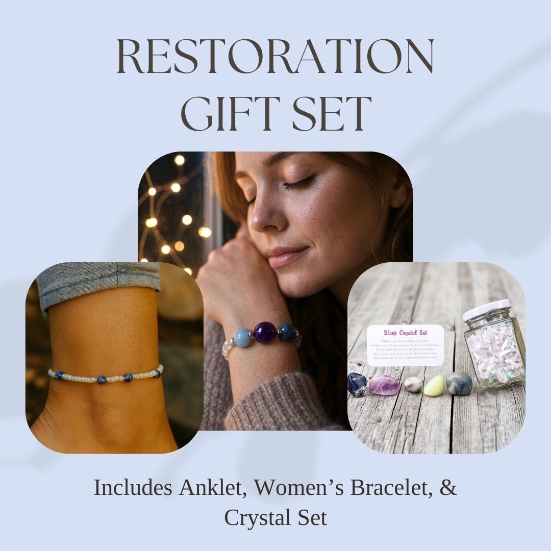 Restoration Crystal Bundle — Anklet, Bracelet & Sleep Crystal Jar Set