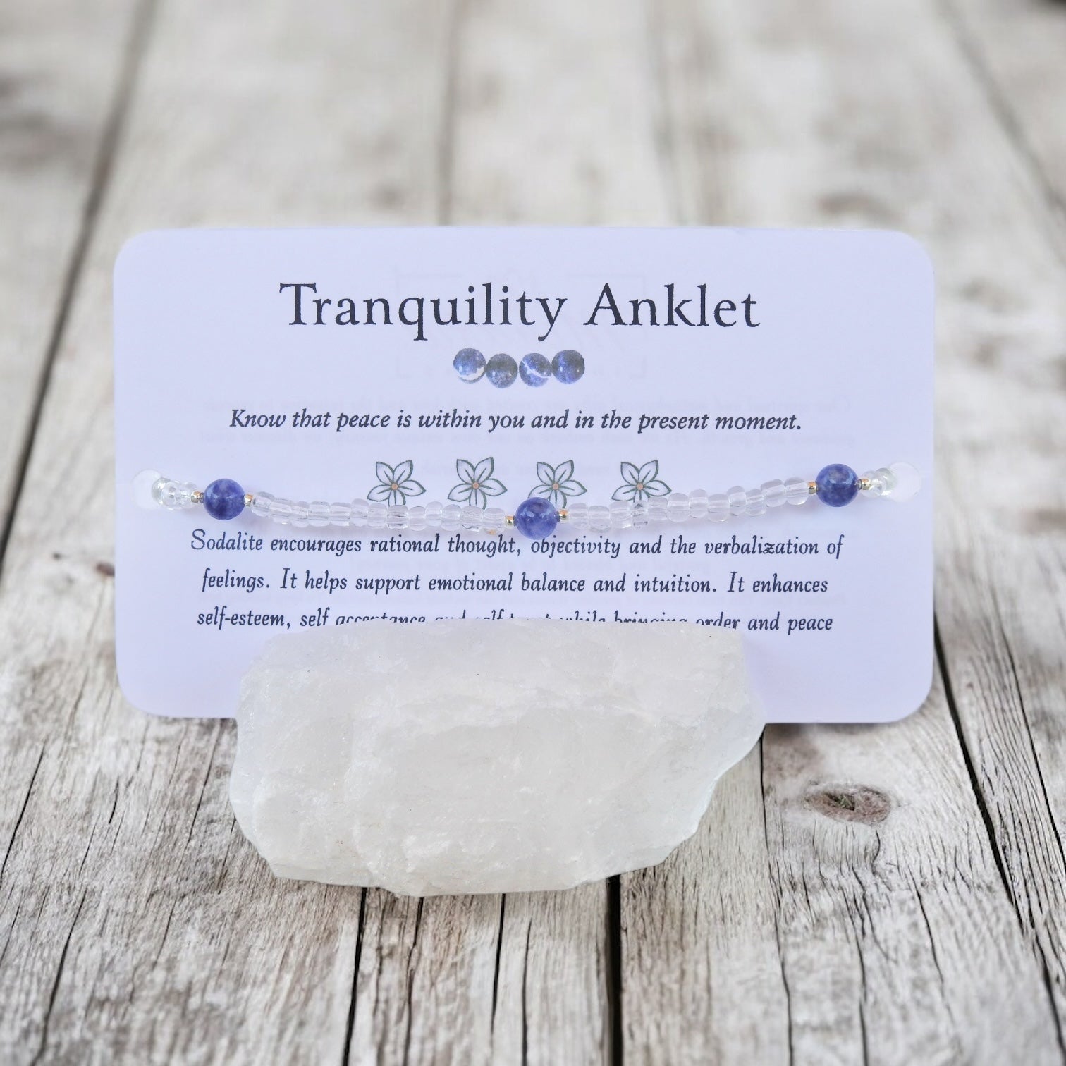 Tranquility Anklet - Sodalite Beaded Anklet - Mindful Intentions