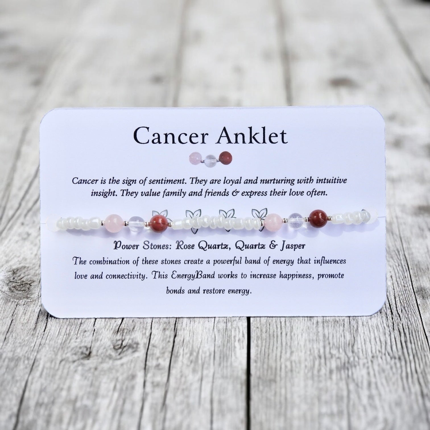 Cancer Zodiac Anklet- Beaded Anklet - Mindful Intentions