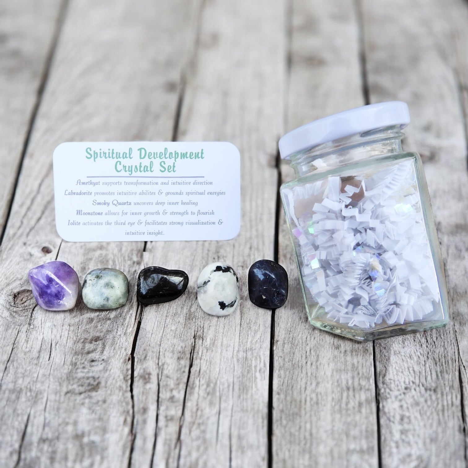 Spiritual Development Crystal Set in Jar