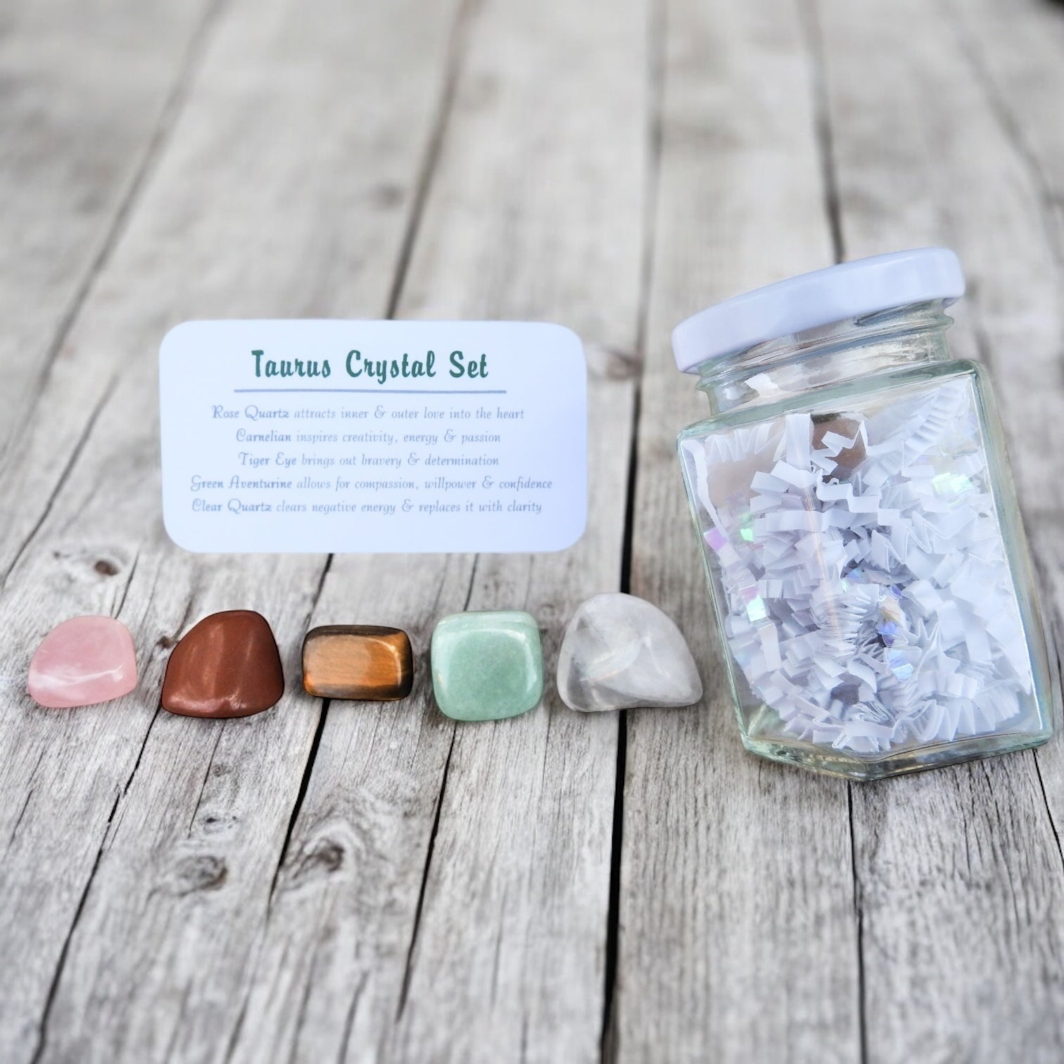 Taurus Zodiac Crystal Set in Jar