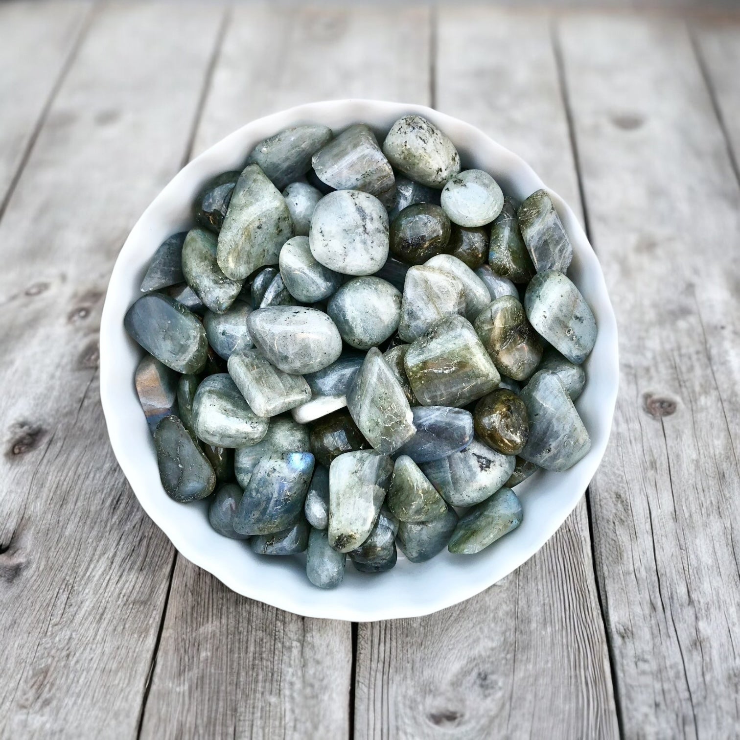 Labradorite Tumbled Stones with Card- Stone of Change and Transformation - Mindful Intentions